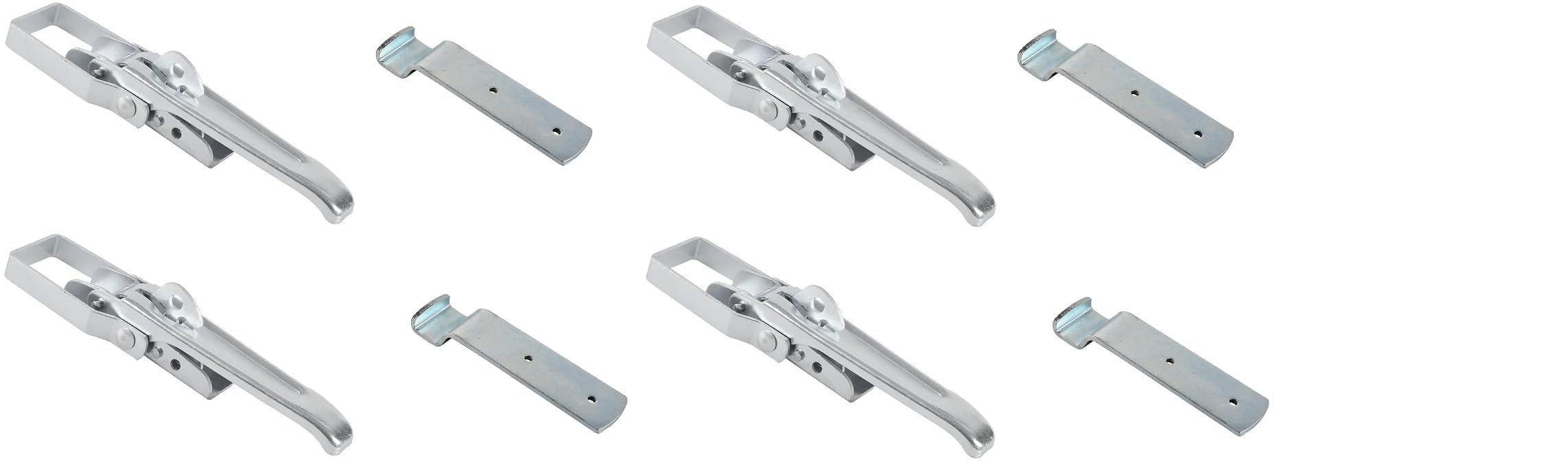 Set Complete Eccentric Lock Tension Lock Galvanised 210 mm, Side Wall & Box Closure, Lever Tensioner, 1-4 Pieces
