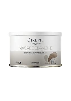 Cirepil - Nacree Blanche - 400g / 14.11 oz Soft Wax Tin - Creamy Strip Wax for Sensitive & Dry Skin - Gentle Pearl White Formula - Soothing Professional Body Depilatory Refill