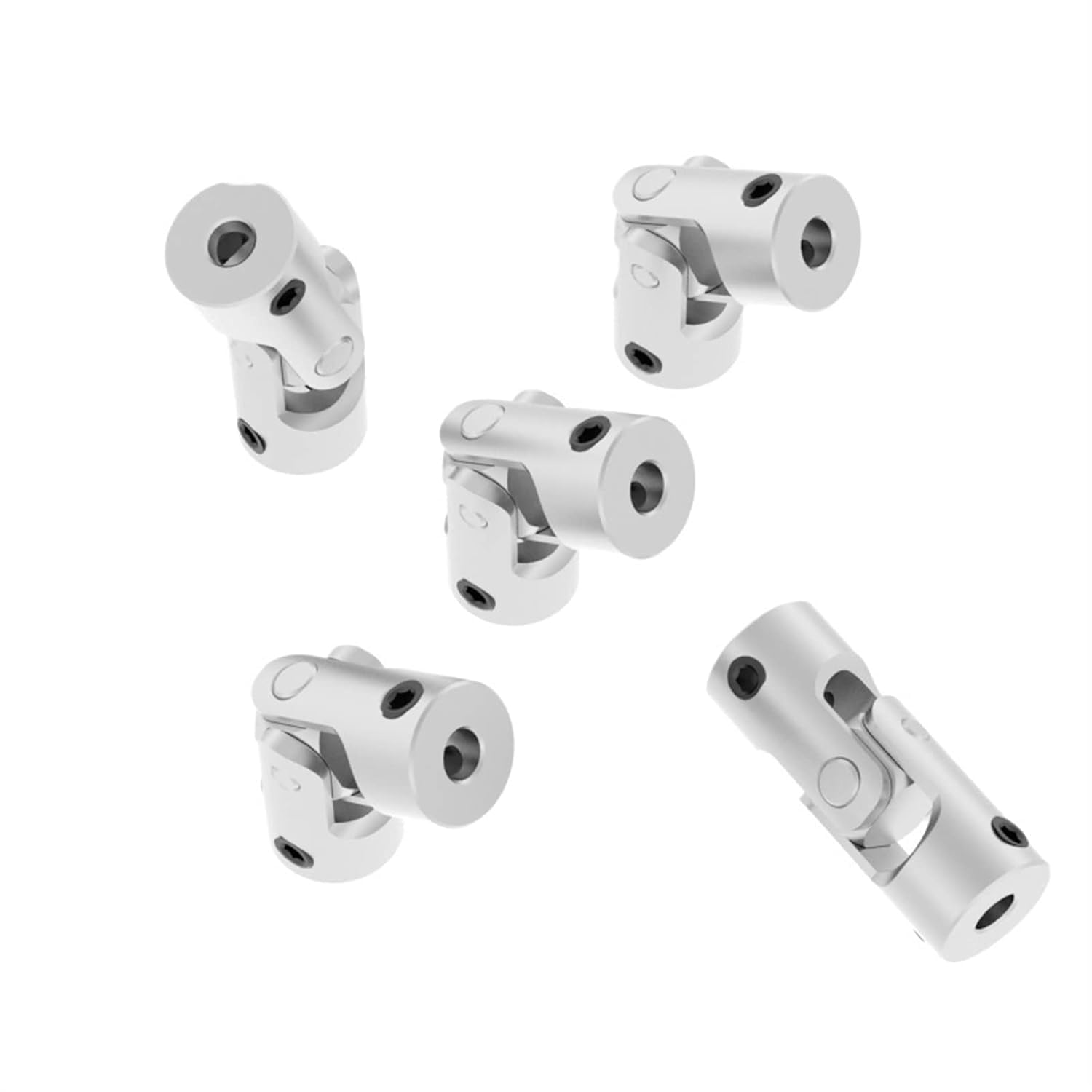 UZAMIRLEX Universal Joint Shaft Coupling, Mini Universal Joint Coupling Black Silver Multiple Sizes 9mm OD 23mm Length(Silver 4mm to 4mm)