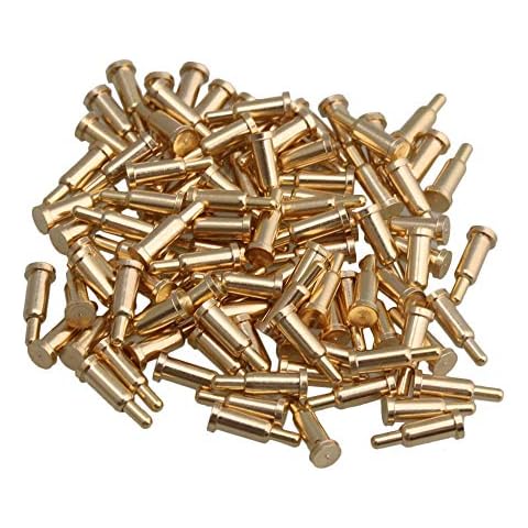 Mxfans Golden Plating Copper Spring Pogo Pins Probes 2mm Dia 6mm Height Pack of 100 Cover