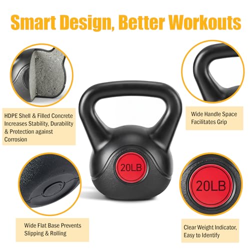 Image of NEWBULIG Hard Kettlebell Set, Strength Training Kettlebells Sets