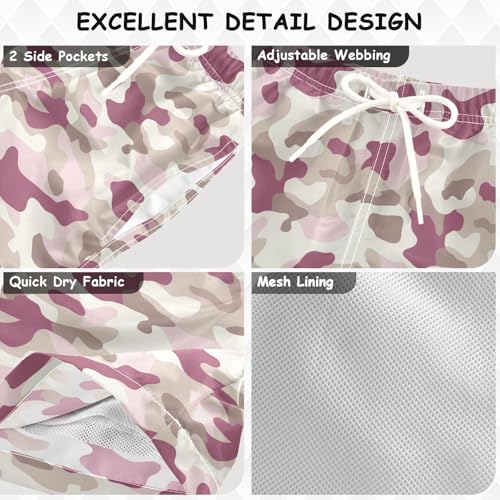 JUNZAN Taupe Boys Swim Trunks Toddler Swimming Trunks for Boy Beach Swim Shorts Camo3