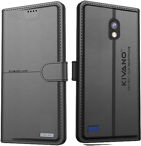 Image of Compatible with Jio Phone Next Flip Cover | Leather Finish | Inside Pockets & Inbuilt Stand | Shockproof Wallet Style Magnetic Closure Back Cover Case