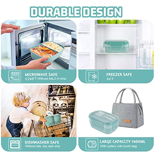 Zmygolon Bento Lunch Box For Kids, Lunch Bento Box Container Leak-Proof For Kids Adults Teens School, Upgrade Lunch Containers£¨Blue Set£© #TOP3