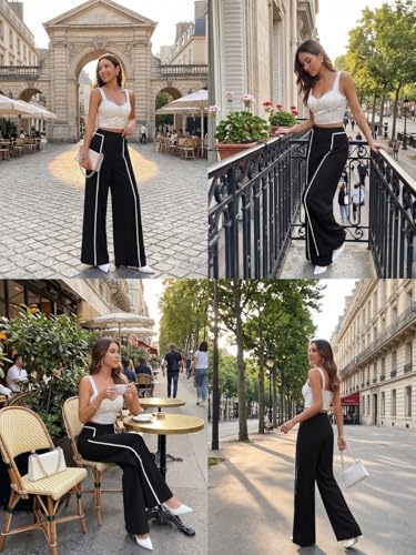 Image of GRECIILOOKS Trousers for Woman | Womens High Rise High Waist Flared Korean Style | Formal Pant for Women Office Wear| Track Pants for Womans Elegant for College & Events (Available in Plus Size)