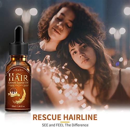 Bestidy Hair Growth Essential Oil Fleeceflower Root Ginger Extract Hair Care Serum Stops Hair Loss Promotes Hair Regrowth Topical Treatment for Thinning Hair for Women & Men