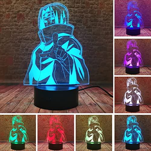 Anime Kakashi Minato Uchiha Sasuke itachi Nachtlicht 7 Farben LED Dimmbar Nachttisch-Lampe 3D USB Schreibtisch Licht Jungen Fans Mann Kind Baby Weihnachten Spielzeug Geschenk Cover