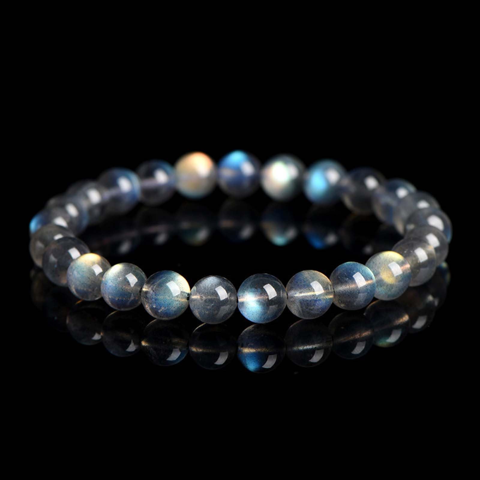 Bracciale in Pietra di Luna Grigia Labradorite Grado 7A