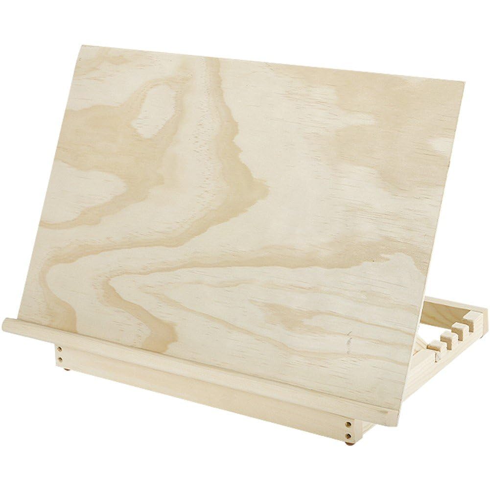 Grand chevalet de table réglable inclinable avec planche en bois