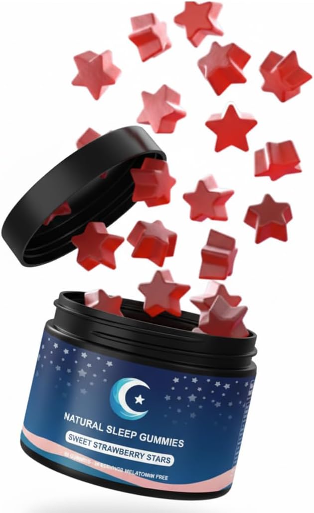 ZAYMAN Melatonin Free Sleep Gummies, Natural Sleep Aid Gummies with L-Theanine, Magnesium Glycinate, Valerian Root, Passionflower - Sugar Free, Strawberry Flavor, Vegan, 60 Count - Image 3