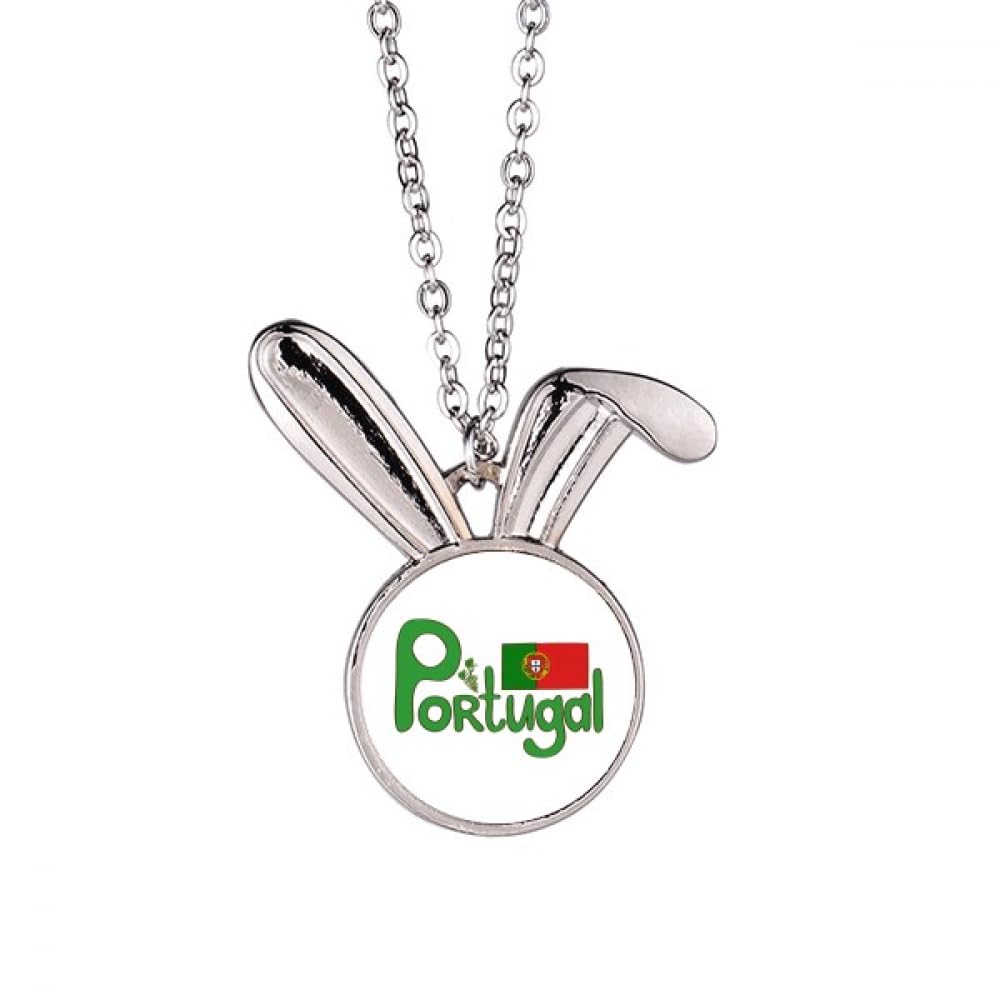 Collier lapin drapeau Portugal vert une idée cadeau originale culture - 5
