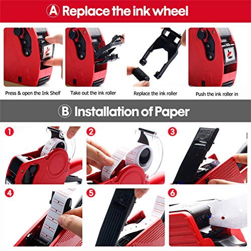 image for KPX MX5500 Pricing Tag Gun with 5150 pcs White Label Gun Stickers & 3 