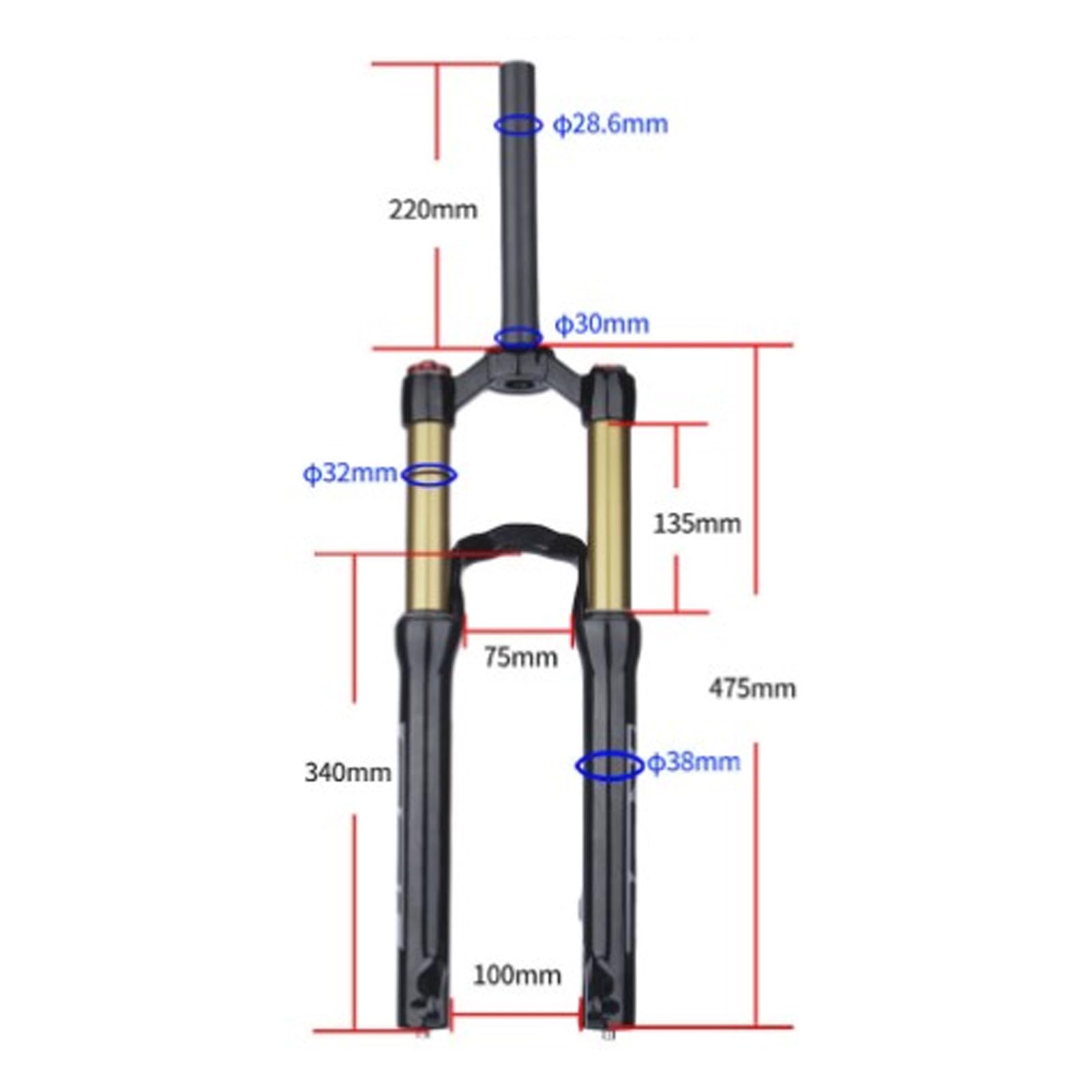 Drfeify 24-calowy Przedni Widelec Roweru Górskiego Sterowanie Drutem ze Stopu Aluminium Amortyzowany Widelec Rowerowy Konstrukcja Amortyzująca z Mechanizmem Szybkiego Zwalniania do Jazdy Terenowej i