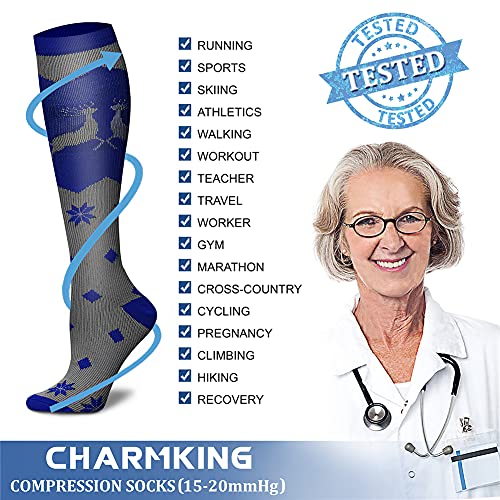 Image of Compression Socks (7 Pairs), 15-20 mmhg is BEST Graduated Athletic & Medical for Men & Women, Running, Flight, Travel, Nurses, Pregnant - Boost Performance, Blood Circulation