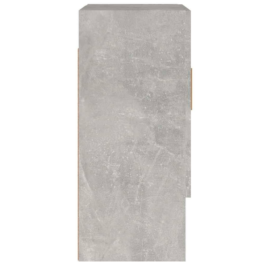 Armario de pared gris hormigón de madera 60 x 31 x 70 cm con espacio de almacenamiento y estante, armario multiusos para oficina, pasillo, sótano, taller y hogar, ahorra espacio en la pared