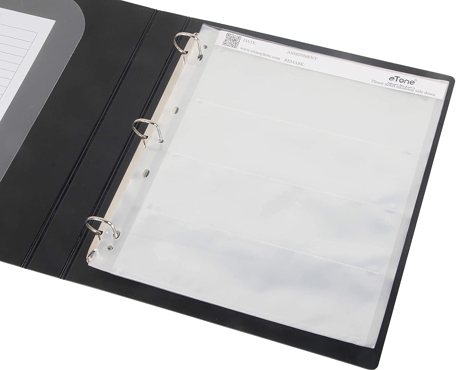 Caja de almacenamiento de archivo libre de ácido película protector de película archivo 3 carpeta con hojas de archivo 120 protección lateral negativa (álbum de películas+50x120)