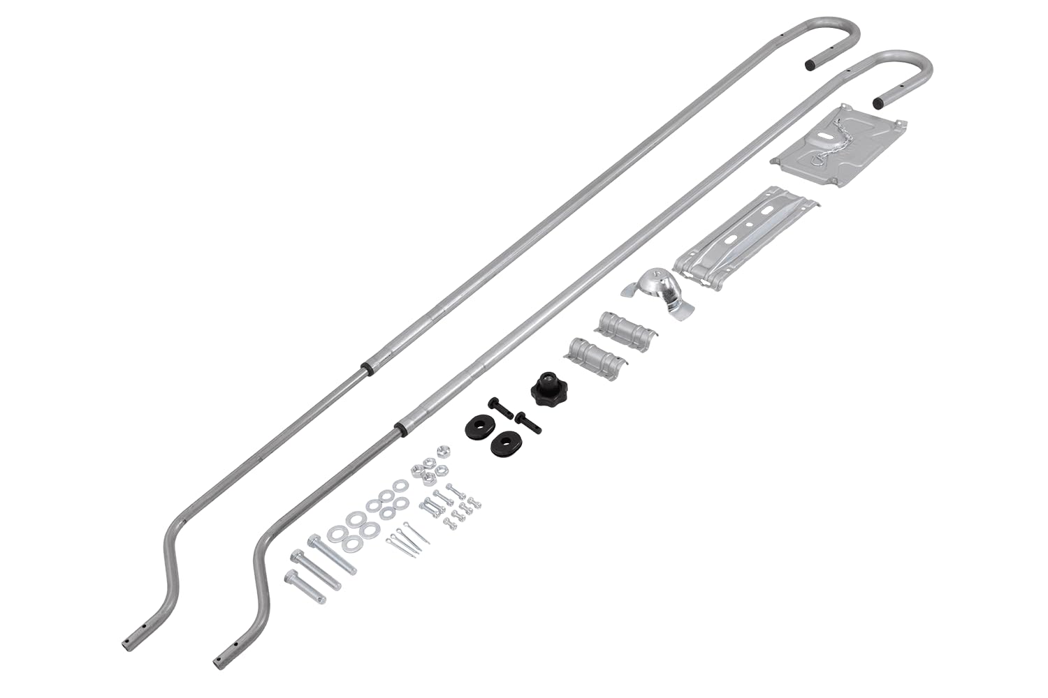 KNOTT Reserveradhalterung für Wohnwagen 1475-1850mm Rahmenbreite, Unterboden-Ersatzradhalter platzsparend aus Stahlrohr für Caravan und Reisemobil