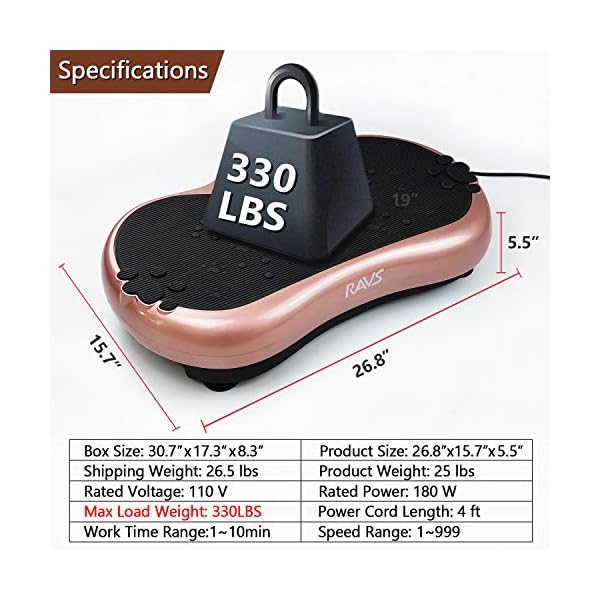Ravs-Vibration-Plate-Exercise-Machine-Whole-Body-Workout-Machine-Vibration-Fitness-Platform-Machine-Home-Training-Equipment-with-Resistance-Bands-Remote-Control-and-Max-Load-330lbs RAVS Vibration Plate Exercise Machine Whole Body Workout Machine Vibration Fitness Platform Machine Home Training Equipment with Resistance Bands, Remote Control and Max Load 330lbs