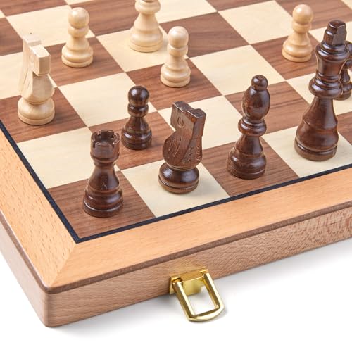 Set de ajedrez magnético de madera plegable de 15 pulgadas miniatura 5