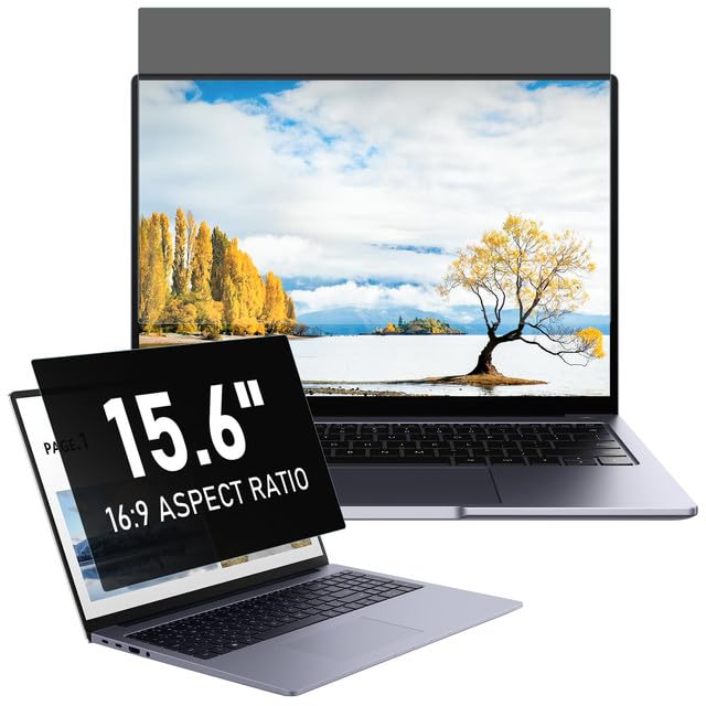 LAMA Pellicola Protettiva per Schermo da 15,6 Pollici, Rapporto D'aspetto 16:9, per Laptop, Pellicola Protettiva Rimovibile, Filtro Privacy, Filtro Anti-riflesso con Luce Blu (16:9)