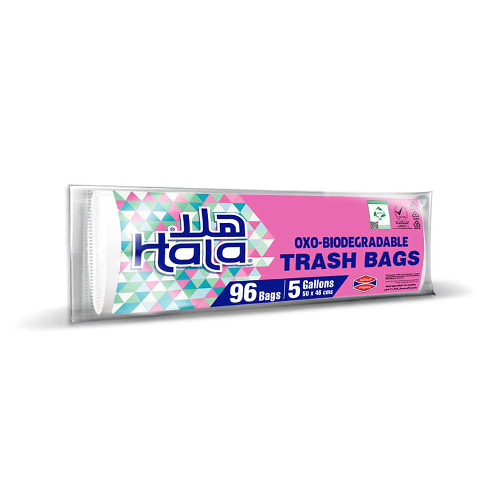 Hala Biodegradable Trash Bags 96-Pieces