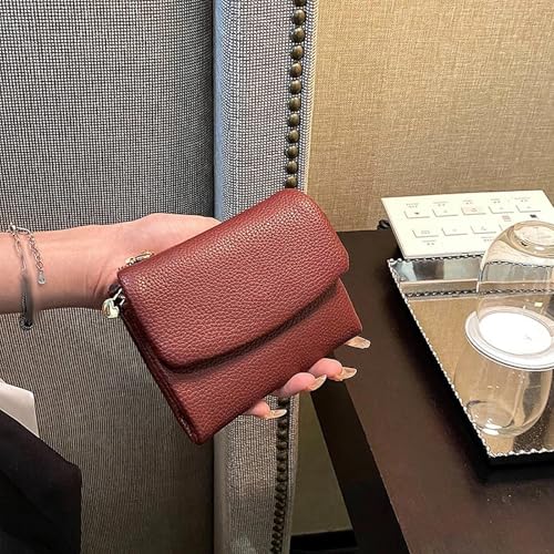 Pebble Leather Wallet, Coin Purse Wallet with Card & Coin Holder, Compact Small Bifold for Women(Black) 7