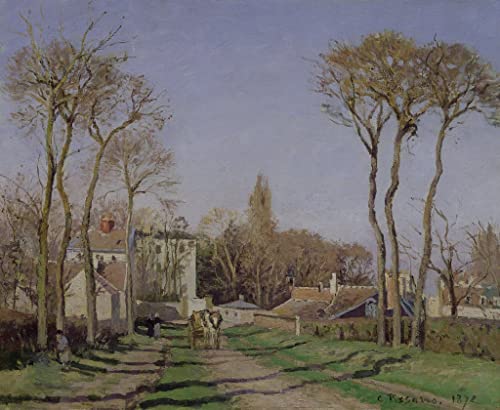 Tableau Pissarro Village des Voisins toile decoration murale salon 60x90