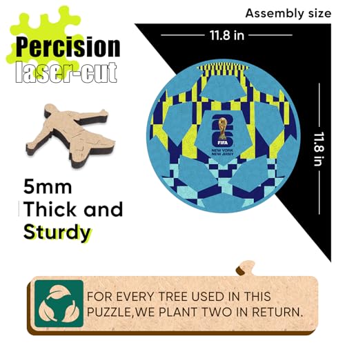 Image of FIFA World Cup 2026 Wooden Puzzles-5MM Thick Officially Licensed New York-New Jersey Ball Poster Puzzles-Premium World Cup 2026 Merchandise, Gift for Football Fan, Jigsaw Puzzle for Adult