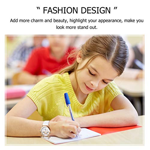 ULTECHNOVO Gato Crianças Assistir Desenho Animado Couro de Metal Impermeável para Crianças Relógio d