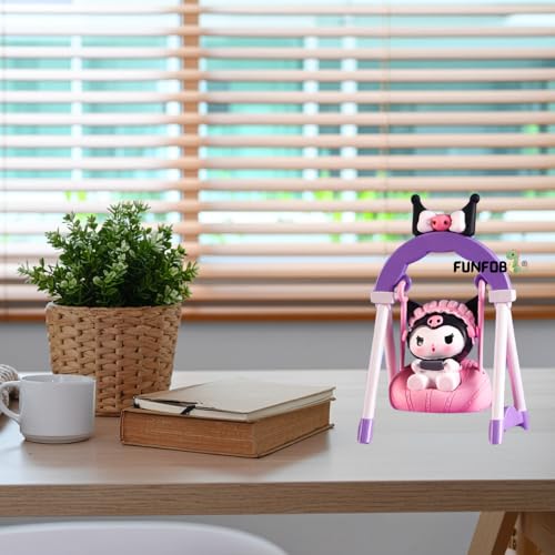 Image of FUNFOB Kuromi Action Figure Height-10cm Collectible for Fans PVC Multicolour | Kurom Swing - Phone