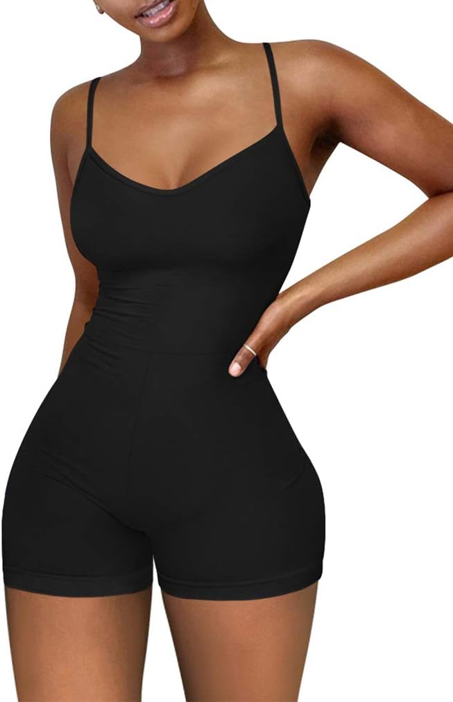 XXTAXNWomen's Sexy Sleeveless Spaghetti Strap Party Club Short Rompers Jumpsuit
