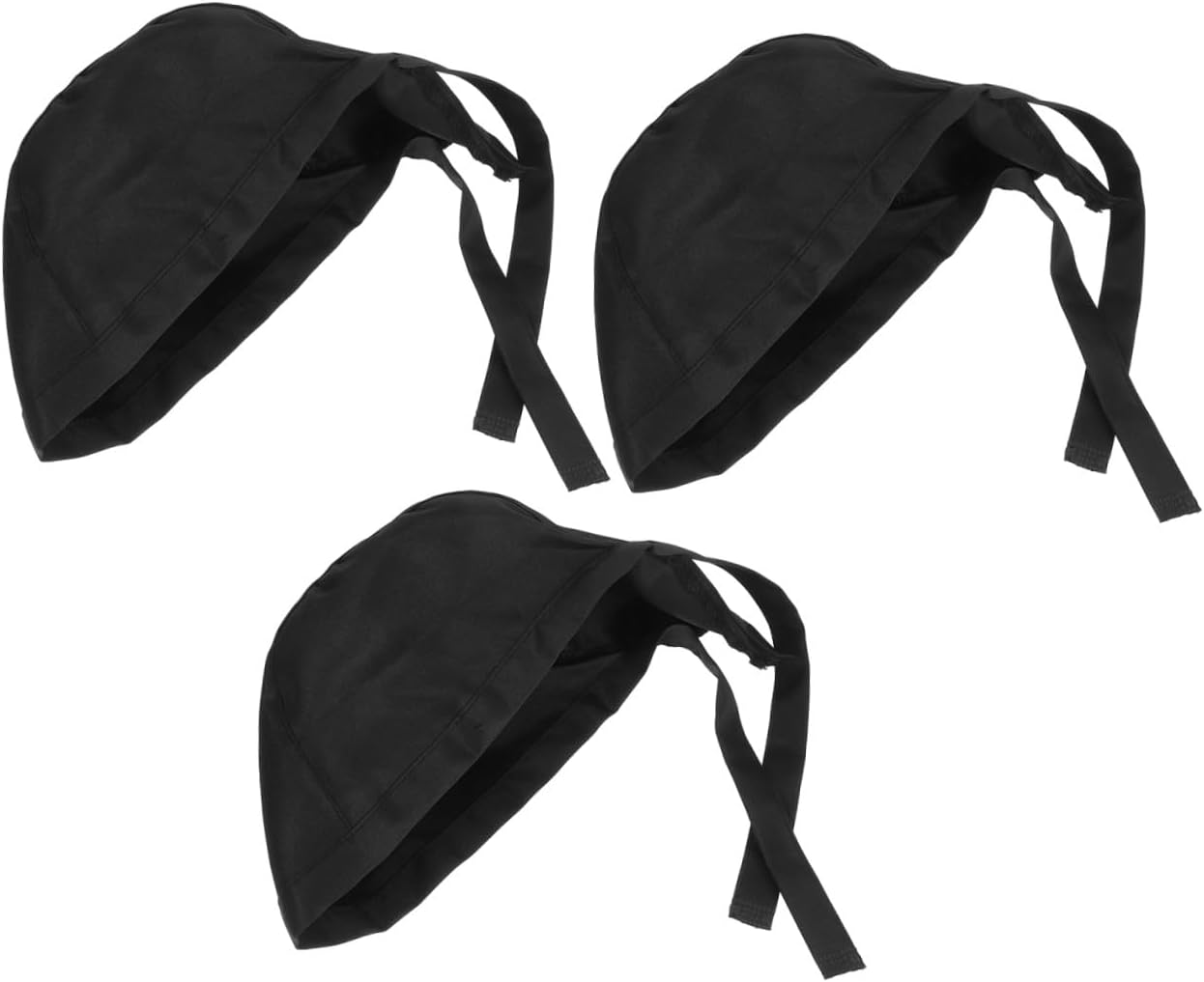 3Pcs Black Chef Hats Kitchen Cooking Caps Unisex Catering Skull Caps for BBQ Cooking and Restaurant Work