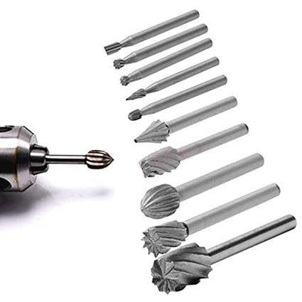 DIY Crafts Design No # 4, Pack of 10 Pcs, 10x - Rotary File Electric Grinding Polishing Head Engraving Wo (Design No # 4, Pack of 10 Pcs)