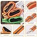 NQEUEPN 3pcs Deer Drag Ropes and Harnesses, Heavy Duty Reflective Pull Strap with Anti-Skid Handle, Hunting Accessories Gear Equipment for Deer Hunter, Dragging Prey, Trees, Sled (Orange, Green)