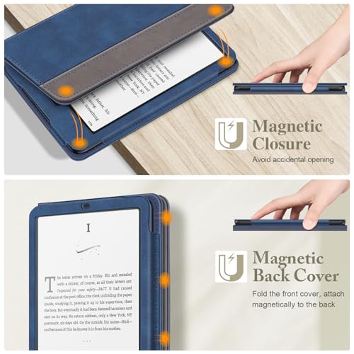 Image of Fintie Case for 7 inch /6.8 inch Kindle Paperwhite(12th /11th Generation-2024 /2021) and Kindle Colorsoft Signature Edition -Slim Foldable Stand Cover Auto Wake /Sleep for Paperwhite 2024, Indigo