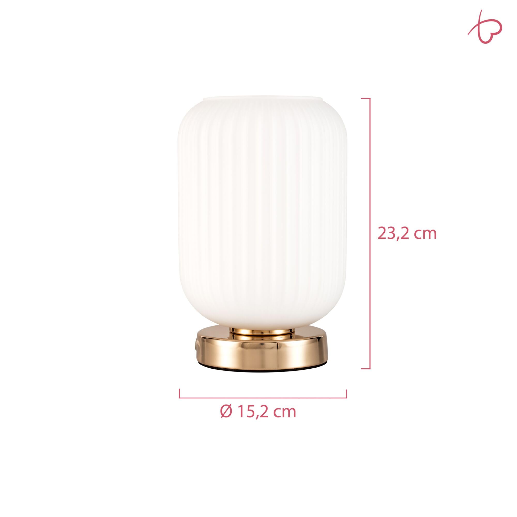 Pauleen Paulmann 48193 Noble Purity Tischleuchte max. 20 Watt Weiß, Champagnergold Glas, Metall E27