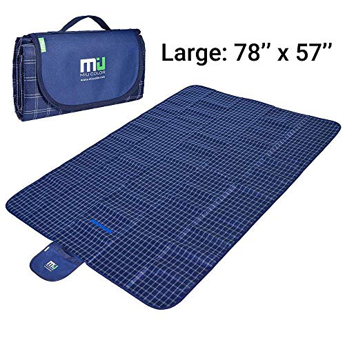 MIU COLOR Large Waterproof Outdoor Picnic Blanket, Sandproof and Waterproof Picnic Blanket Tote for Camping Hiking Grass Travelling
