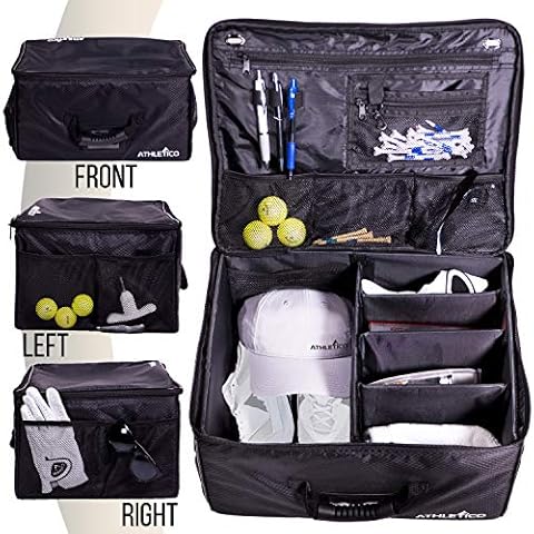 Athletico Golf Trunk Organizer Storage - Car Golf Locker to Store Golf Accessories | Collapsible When Not in Use Cover