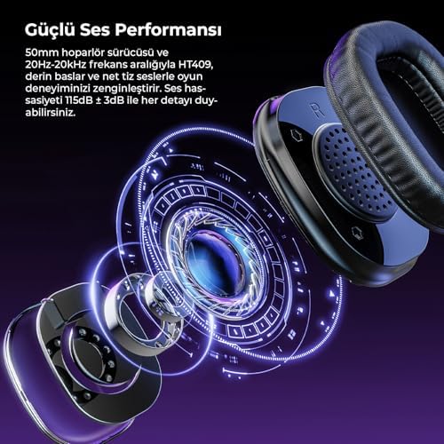 Lecoo HT409 USB Kablolu RGB LED Aydınlatmalı Mikrofonlu Kulak Üstü Gaming Kulaklık Siyah - Görsel 3