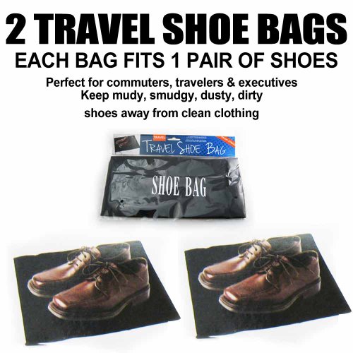 4 Travel Shoe Bags Luggage Black Bag Golf Suitcase Storage Case Pack Draw String #TOP2