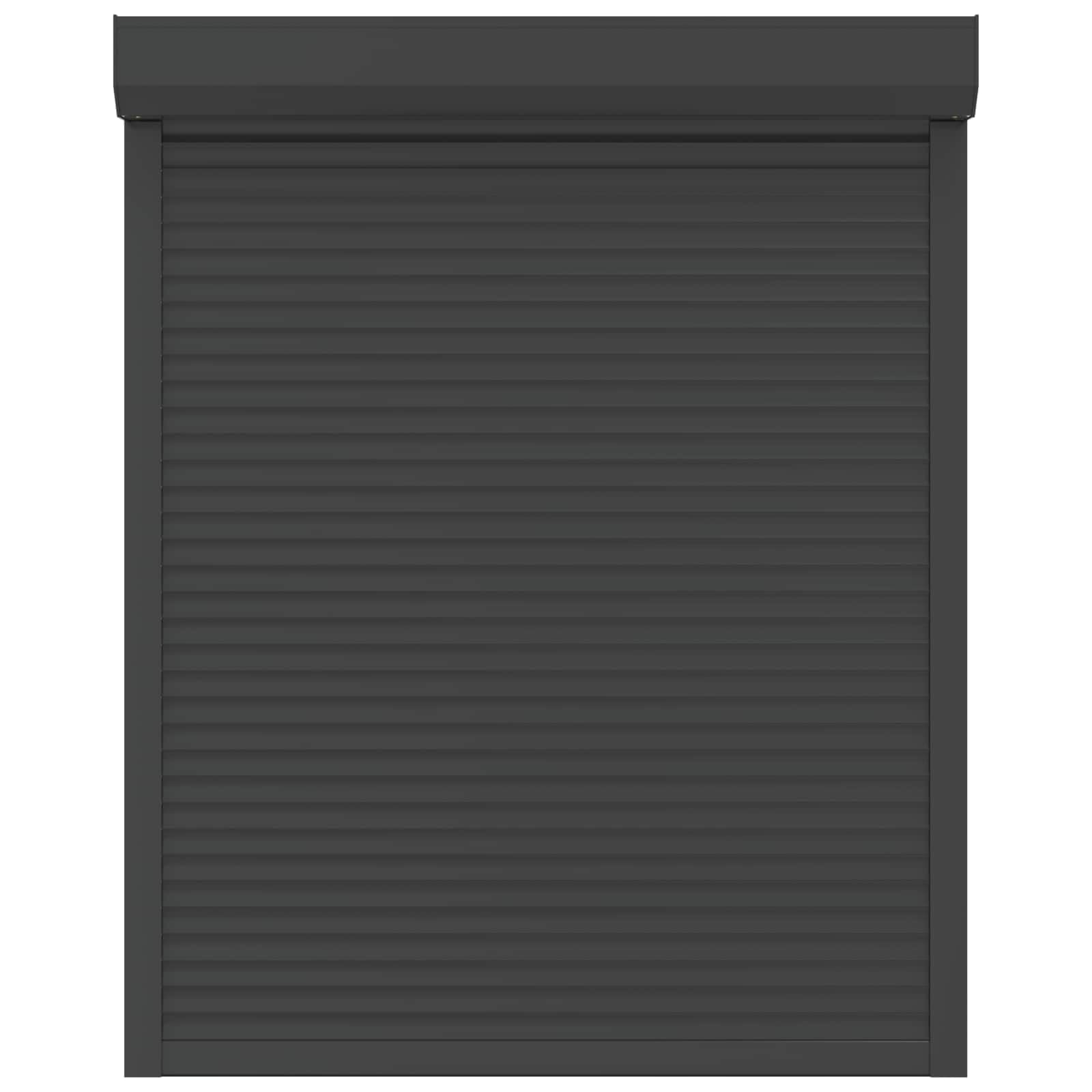 Volet roulant anthracite 120 x 150 cm en aluminium polyuréthane avec rail de guidage, pilote manuel pour fenêtre, extérieur, brise-vue et protection solaire