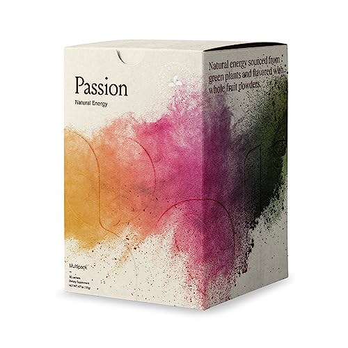 Image of Yoli Passion Energy Powder Mix, Variety Pack, Sugar-Free, 30 Packets Box | Sugar-free variety energy drink mix with green tea and guarana for endurance, stamina, and daily performance for adults.