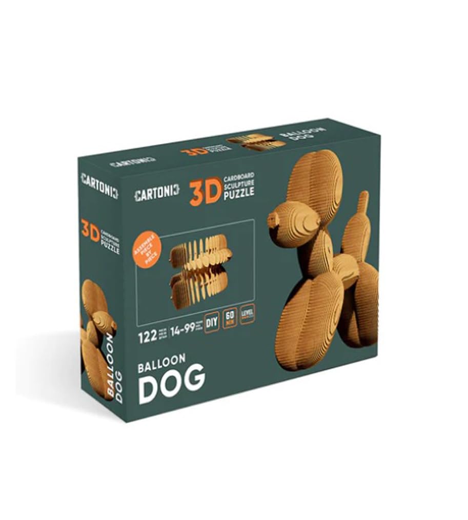 Puzzle 3D de cartón escultura perro globo edad 14+ 122 piezas aproximadamente 18 cm de altura