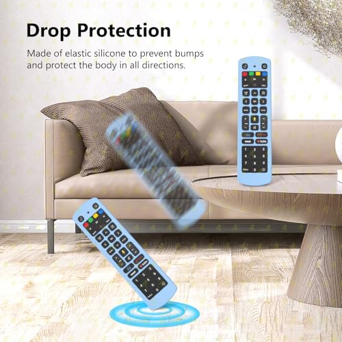 Image of RAYA Silicone Cover Compatible with Jio Tv Set Top Box Remote Protective Case with Lanyard [ Remote NOT Included ] (Blue)