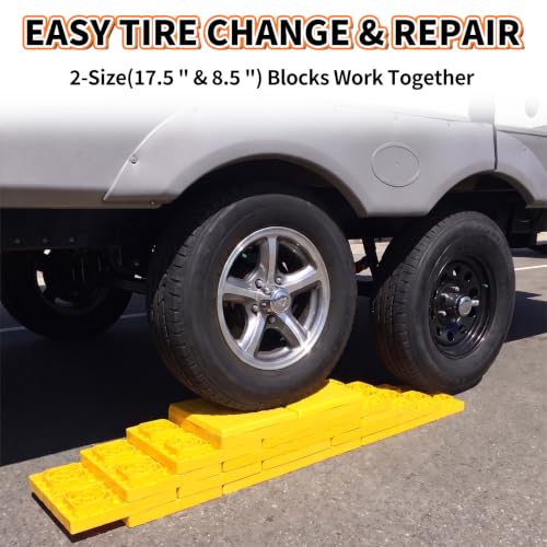Image of OULEME 8PK RV Leveling Blocks, 17 inchx8.5 inchx1 inch Stackable Camper Trailer Leveler