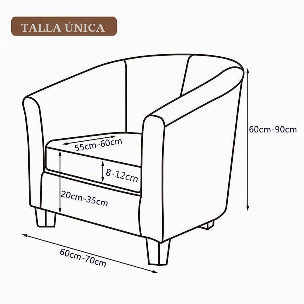 Highdi 2 Piezas Funda de Sillón Chesterfield, Cubre Sofá de 1 Plaza Elásticas Lavable Universal Antideslizantes, Fundas Protector de Butaca Elegante para Dormitorio, Contador (Azul Marino)