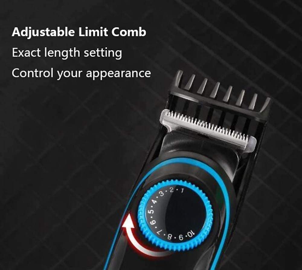 Rasoir électrique pour homme, 6 en 1 rechargeable et étanche IPX7, rasoir électrique avec tondeuse de précision, tondeuse à cheveux, rechargeable, rasoir humide et sec avec nettoyage facile
