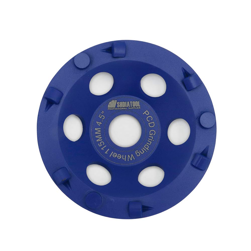 SHDIATOOL Diamond PCD - Rueda de molienda (policristalina, 22,23 mm, para quitar pintura epoxi, 115mm, azul, 1