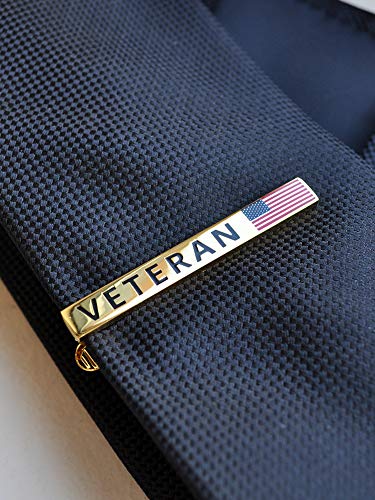 PinMart's Veteran Military American Flag Tie Clip Tie Bar Gift For Him4