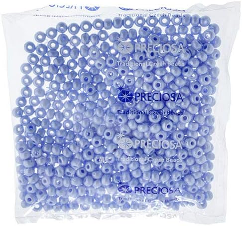 John Bead Czech Glass Seed Beads 32/0 (8mm) Opaque Powder Blue Sfinx 250Grams Beads for DIY Arts Crafts Jewelry Bracelets Necklaces Earrings Making